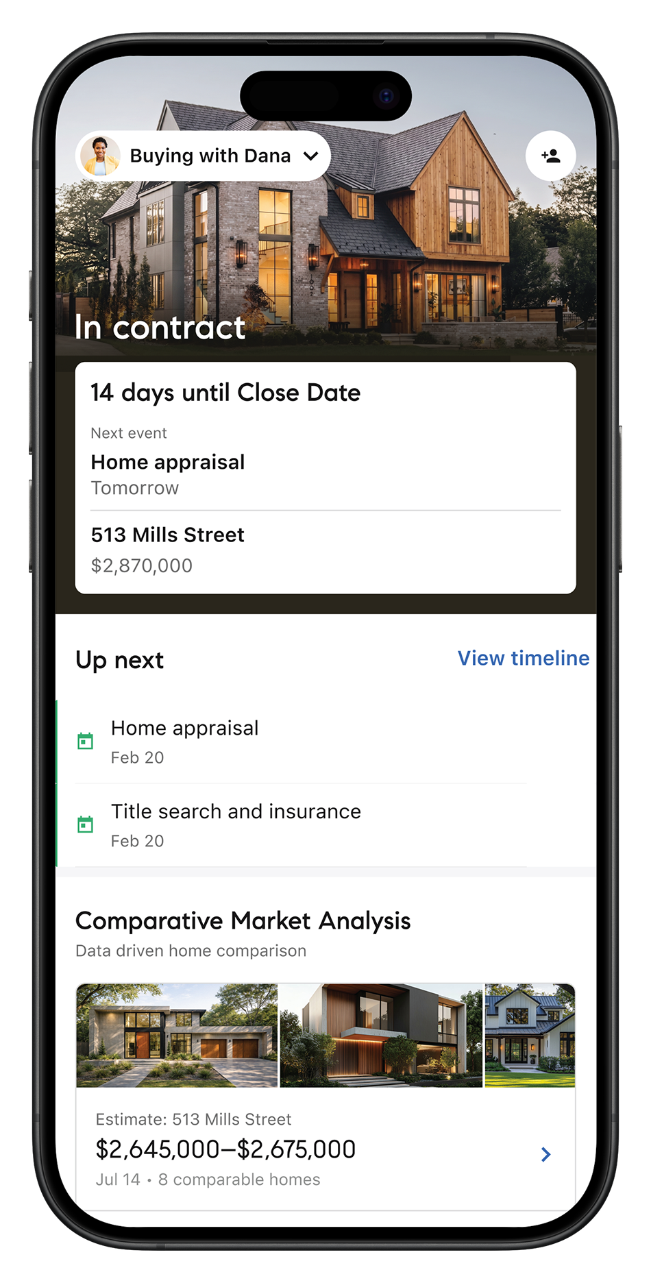 Mobile - Dashboard - Buyer View (In Contract-portrait